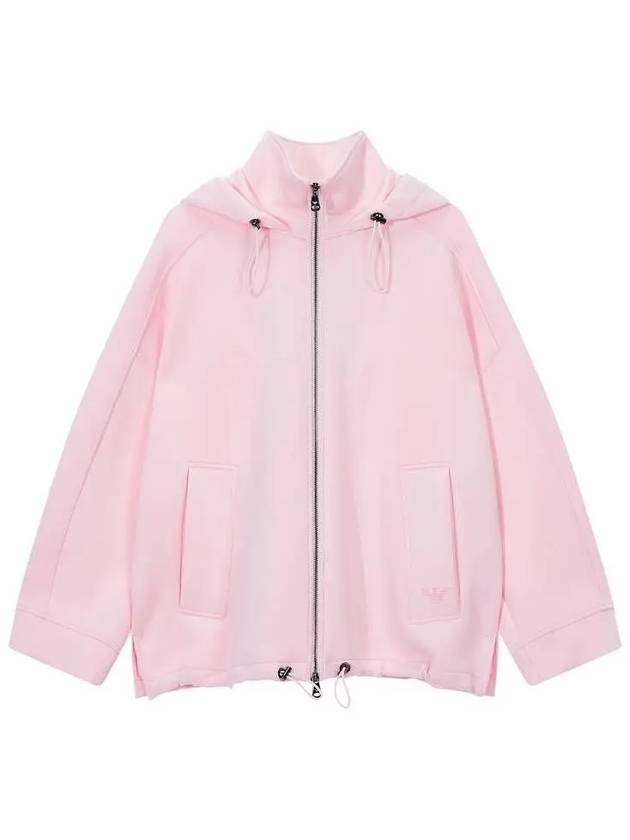 Women s Wide Neoprene Hooded Jacket Pink - EMPORIO ARMANI - BALAAN 1