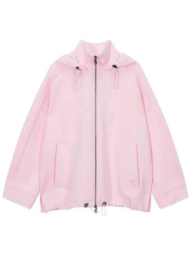 Women s Wide Neoprene Hooded Jacket Pink - EMPORIO ARMANI - BALAAN 1