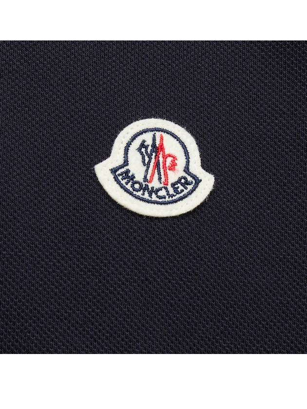 Logo Patch Short Sleeve Polo Shirt Navy - MONCLER - BALAAN 6