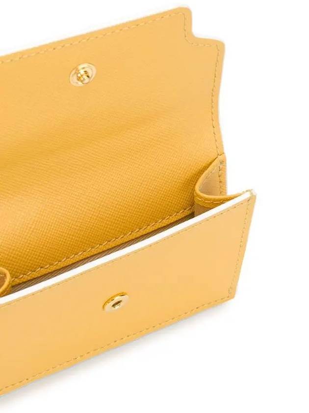 Saffiano Leather Trifold Half Wallet Yellow - MARNI - BALAAN 5