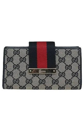 181668 GG jacquard leather long wallet - GUCCI - BALAAN 1