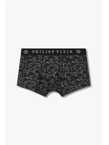 Men s Heart Teddy Bear Pattern Drawn Black - PHILIPP PLEIN - BALAAN 1