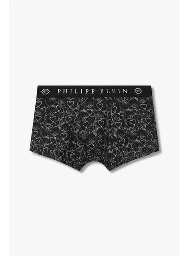 Men s Heart Teddy Bear Pattern Drawn Black - PHILIPP PLEIN - BALAAN 1