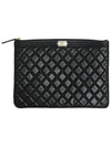 Boy New Medium Gold Logo Caviar Clutch Bag Black - CHANEL - BALAAN 2