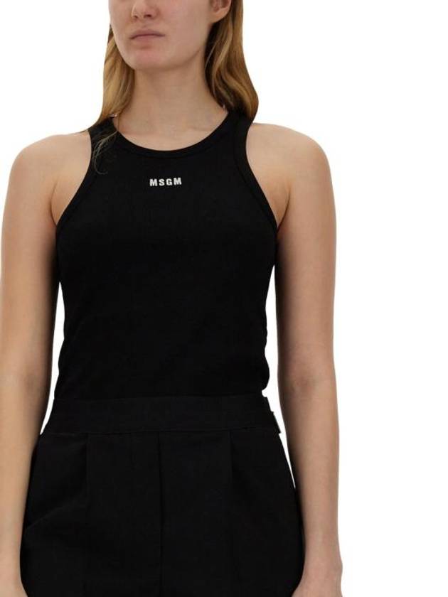 Embroidered Logo Sleeveless Black - MSGM - BALAAN 5