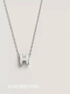 Mini Pop H Pendant Necklace Palladium Blanc - HERMES - BALAAN 2