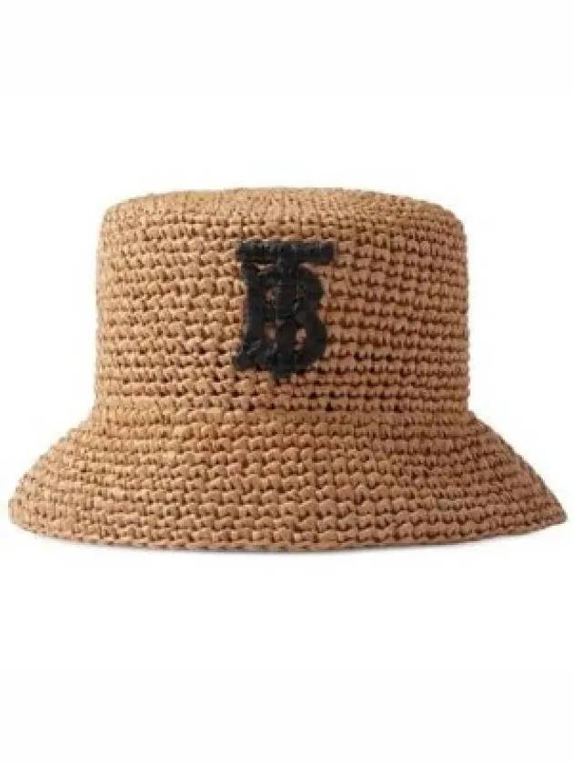 Monogram Patch Raffia Bucket Hat Beige - BURBERRY - BALAAN 2