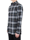 Button-Down Collar Checked Cotton Long-Sleeve Shirt Grey - BURBERRY - BALAAN 4