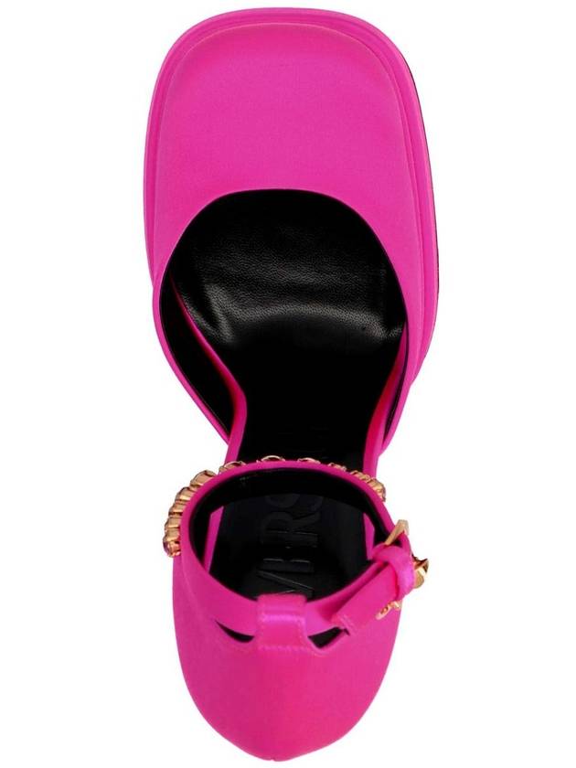 Medusa Evitas Satin Double Platform Pumps Heel Fuchsia - VERSACE - BALAAN 5