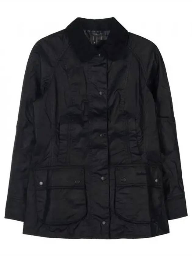 Beadnell Wax Zip-up Jacket Black - BARBOUR - BALAAN 2