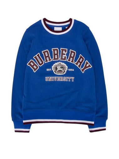 Kids College Varsity Crewneck Sweatshirt Blue - BURBERRY - BALAAN 1