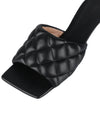 Padded Leather Sandals Heel Black - BOTTEGA VENETA - 8