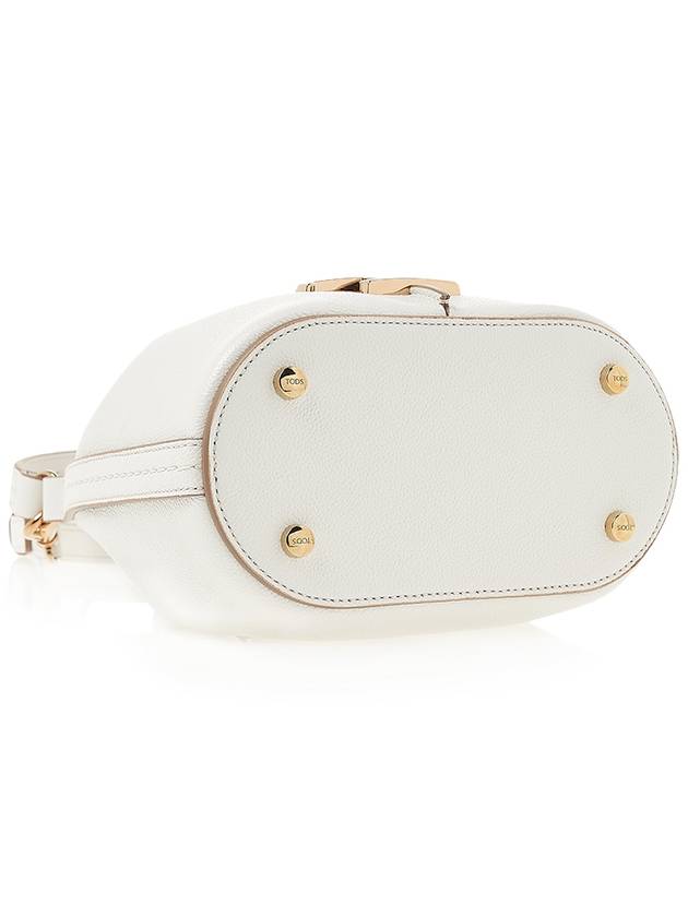 Women's T Logo Timeless Leather Bucket Bag White - TOD'S - BALAAN 6