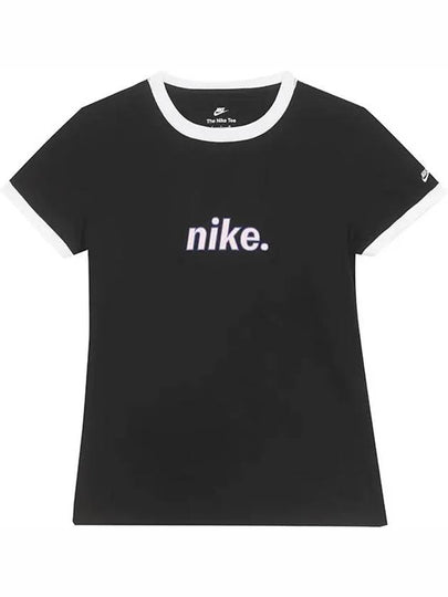 Women's Ringer Short Sleeve T-Shirt Black - NIKE - BALAAN 2