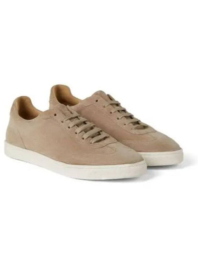 Almond Toe Leather Low Top Sneakers Sand Beige - BRUNELLO CUCINELLI - BALAAN 2