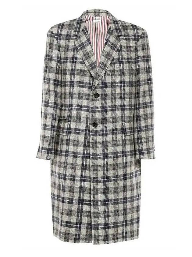 Men's Check Single Coat Grey - THOM BROWNE - BALAAN 2