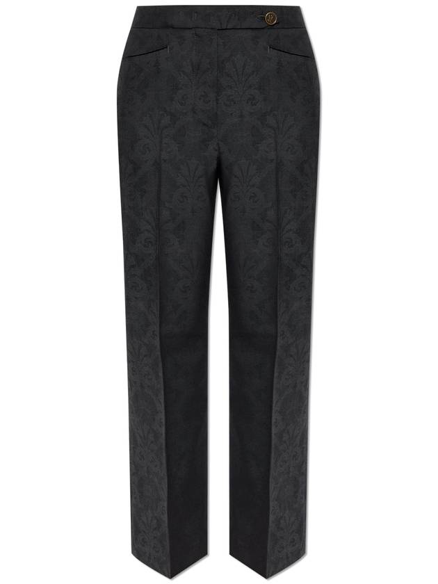 Etro Creased Trousers With Decorative Pattern, Women's, Grey - ETRO - BALAAN 1