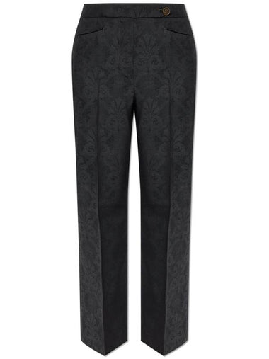 Etro Creased Trousers With Decorative Pattern, Women's, Grey - ETRO - BALAAN 1