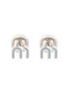 logo enamel metal earrings sky blue - MIU MIU - BALAAN 1