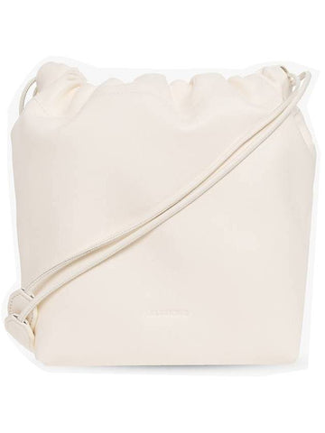 Drawstring Nappa Bucket Bag White - JIL SANDER - BALAAN 1