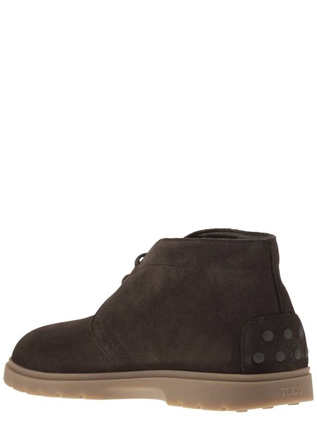 Suede Desert Winter Boots Brown - TOD'S - BALAAN 4