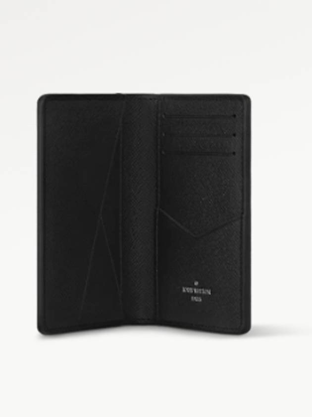 Pocket Organizer Taiga Leather Card Wallet Black - LOUIS VUITTON - BALAAN 4