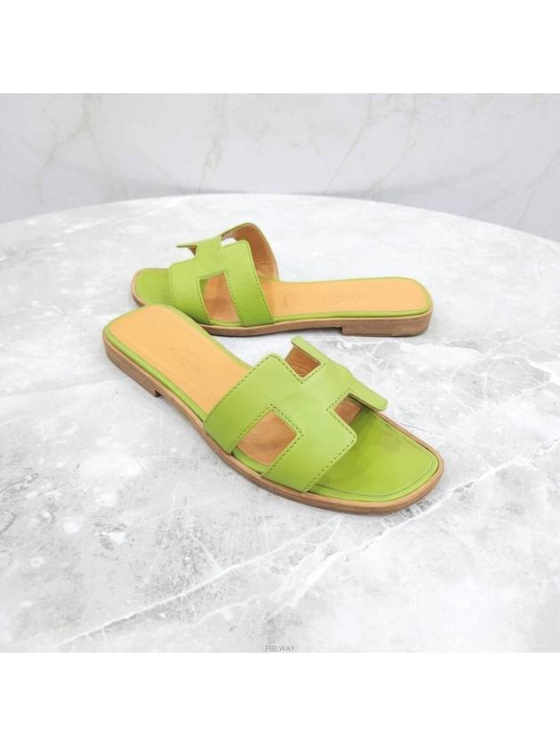 Lux You 35 5 Green Oran Slippers - HERMES - BALAAN 3