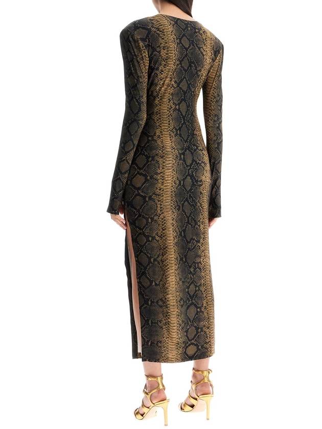 brown slim fit long python effect dress - NORMA KAMALI - BALAAN 3