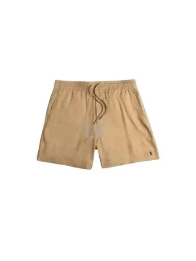 Embroidered Pony Logo Prepster Linen Shorts Brown - POLO RALPH LAUREN - BALAAN 2