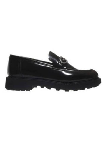 Salvatore Gancini Calfskin Loafers Black - SALVATORE FERRAGAMO - BALAAN.