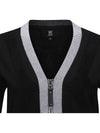 Official W BIG LOGO INTARSIA ZIP UP CARDIGAN BK - ANEWGOLF - BALAAN 5