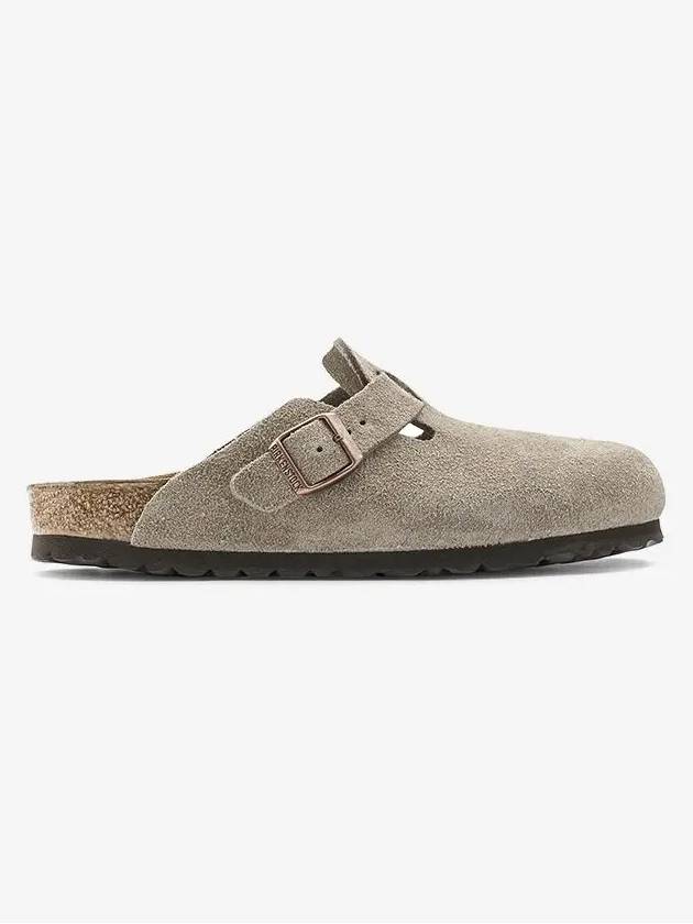 Boston Soft Footbed Suede Medium Narrow Slippers Taupe - BIRKENSTOCK - BALAAN 2