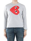 Rotate Red Big Heart Print Long Sleeve T-Shirt Grey - COMME DES GARCONS PLAY - BALAAN 2