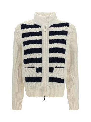 Wool Padded Cardigan White - MONCLER - BALAAN 1