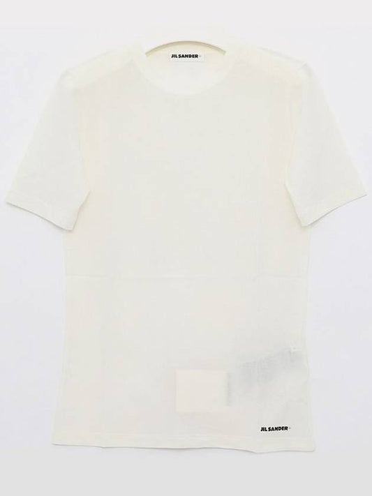 Logo Crew Neck Cotton Short Sleeve T-shirt White - JIL SANDER - BALAAN 2