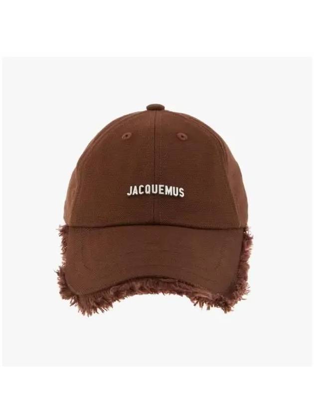 La Casquette Artichoke Fringe Metal Logo Ball Cap Brown - JACQUEMUS - BALAAN 3