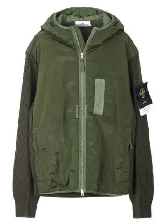 PrimaLoft-TC Knit Nylon Zip Up Hoodie Khaki - STONE ISLAND - BALAAN 2