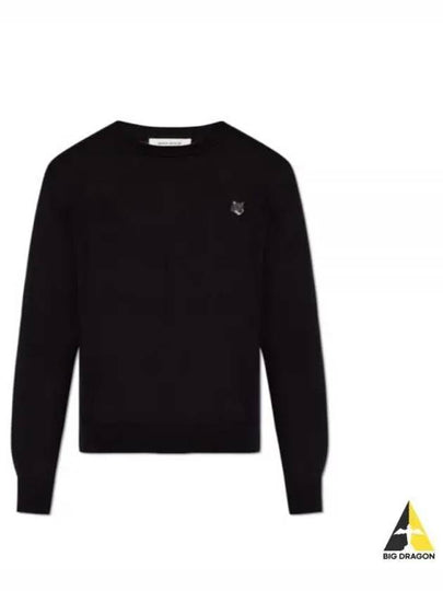 Bold Fox Head Wool Knit Top Black - MAISON KITSUNE - BALAAN 2