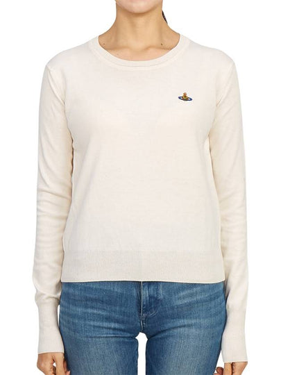 ORB Embroid Logo Knit Top Cream - VIVIENNE WESTWOOD - BALAAN 2