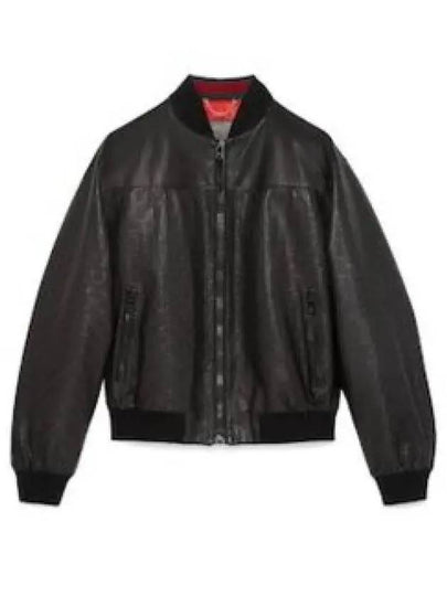 Embossed GG Logo Leather Jacket Black - GUCCI - BALAAN 2