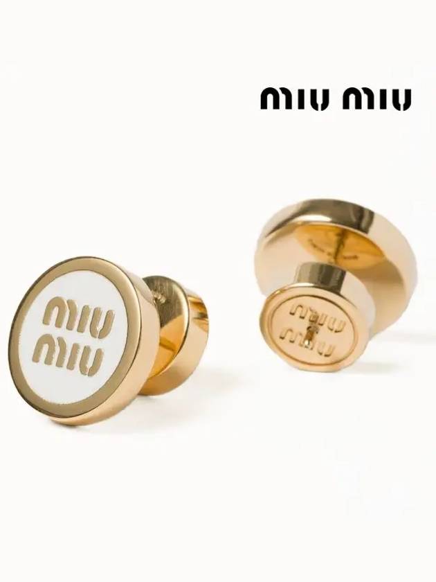 Enameled Metal Earrings White - MIU MIU - BALAAN 6