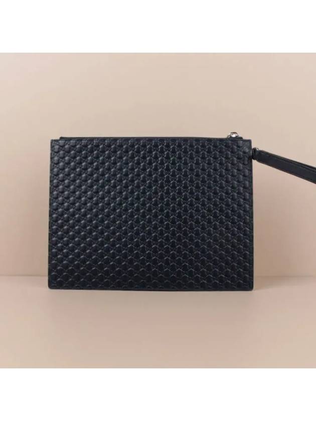 GG Micro Ssima Strap Clutch Bag Navy - GUCCI - BALAAN 2