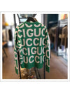 Logo Intarsia Knit Top Green - GUCCI - BALAAN 3