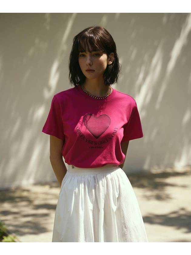 Heart Planet Short Sleeve T Shirt Pink - THE GREEN LAB - BALAAN 5