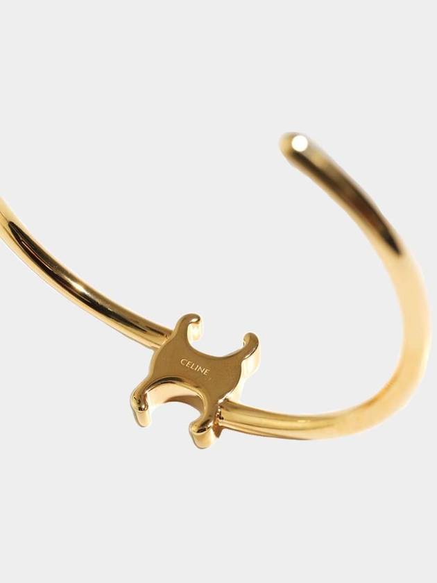 Triomphe Asymmetric Cuff Brass Bracelet Gold - CELINE - BALAAN 4