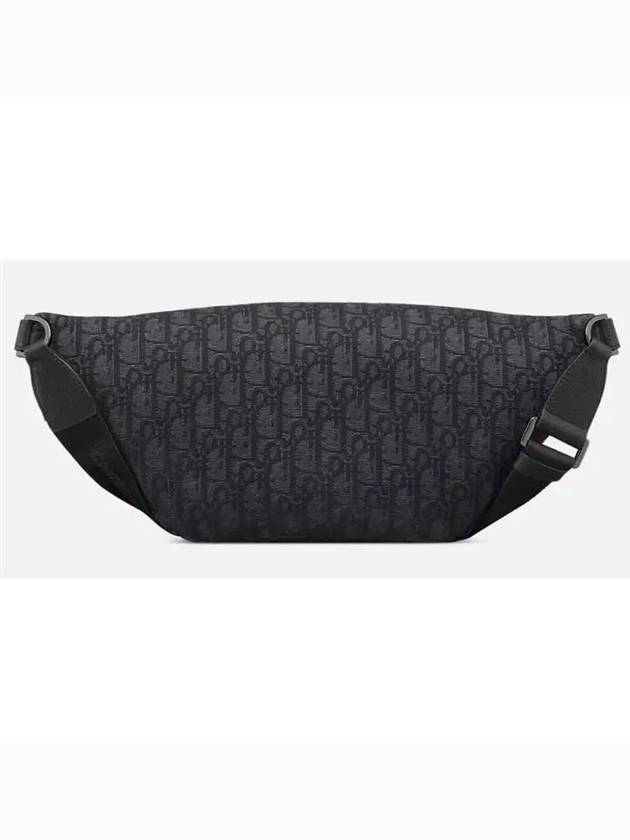 Kaws Dior Oblique Jacquard And Grained Calfskin Rider 2.0 Belt Bag Black - DIOR - BALAAN 3