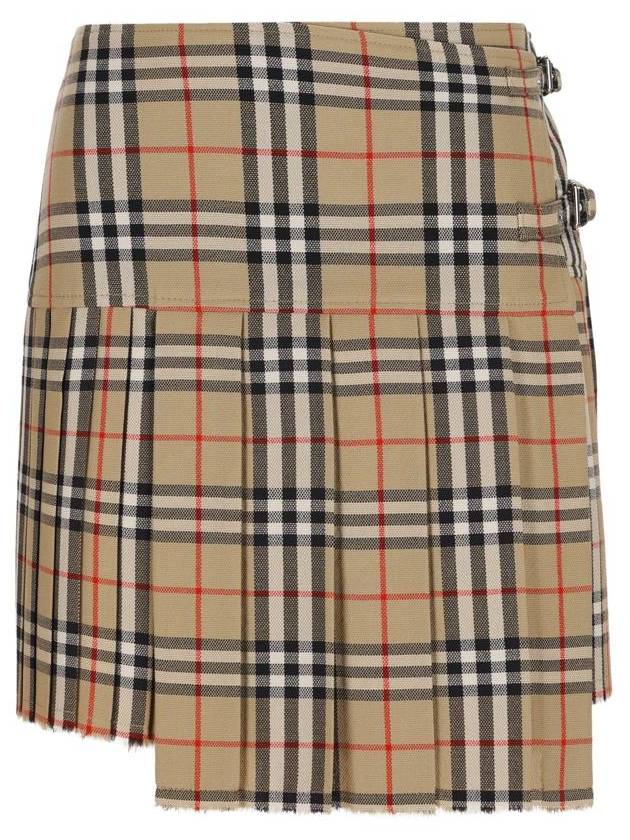 Vintage Check Wool Kilt pleated skirt Archive Beige - BURBERRY - BALAAN 2