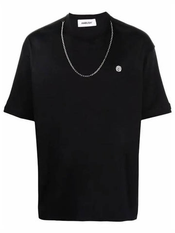 Men's Chain Collar Short Sleeve T-Shirt Black - AMBUSH - BALAAN 1