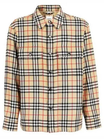 Vintage Check Wool Cotton Over Long Sleeve Shirt Archive Beige - BURBERRY - BALAAN 2