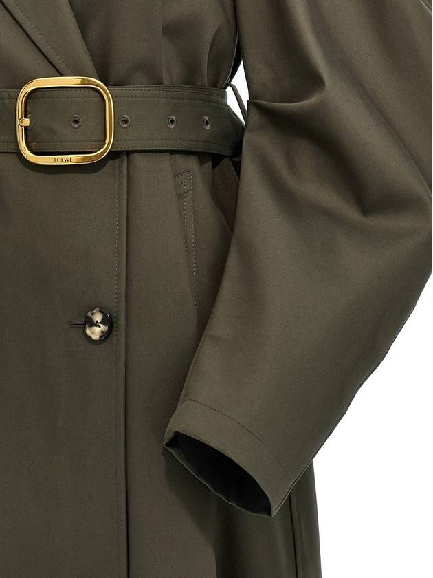 Loewe Double-Breasted Drill Trench Coat - LOEWE - BALAAN 4